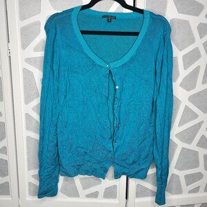 Express Button Down Blue Sweater Cardigan Size Large